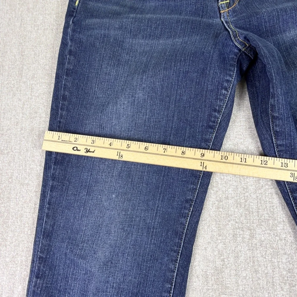 Lucky Brand Jeans Womens 8 Easy Rider Mid Rise‎ Stretch Distressed Blue Denim